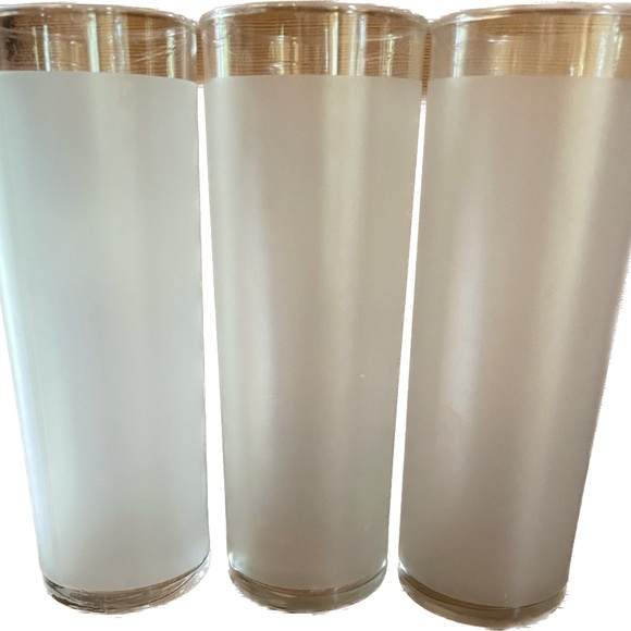 Set of 3 MCM Federal Frosted Tom Collins Glasses - Picture 2 of 3